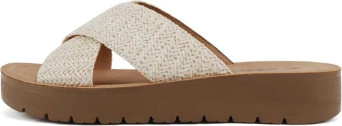 Vista 13 de Soda LUCY ~ Sandalias de plataforma plana con tiras cruzadas y puntera abierta para mujer, estilo deslizante de moda Todo negro