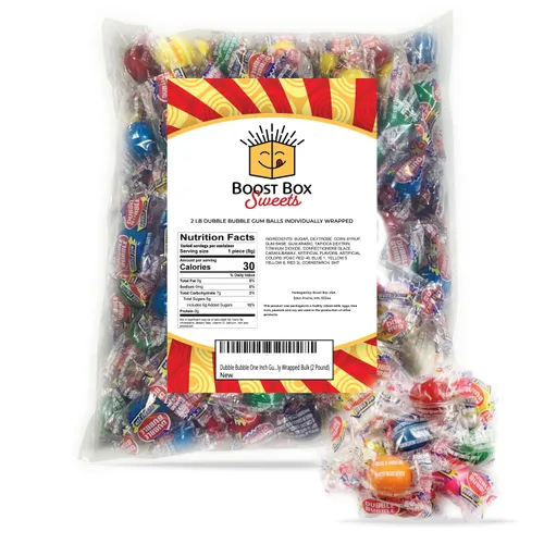 Vista 5 de Dubble Bubble - Gumballs de goma de mascar recubierta de caramelo de una pulgada envuelta individualmente a granel (2 libras)