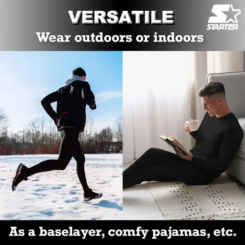 Vista 5 de Starter Conjunto de capa base para hombre, parte superior e inferior, camisas de compresión para hombres, pantalones de compresión para hombre