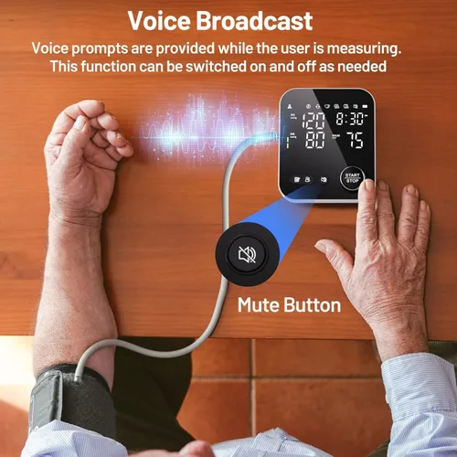 Vista 5 de NOUYAN Monitor de presión arterial para la parte superior del brazo, monitores para uso doméstico, brazalete ajustable de 8.7"-16.5", pantalla LED