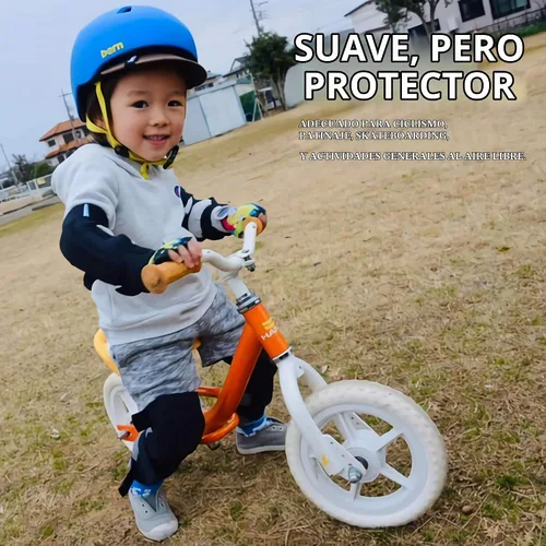 Vista 2 de Rodilleras y coderas para niños de estilo suave con guantes de bicicleta, equipo flexible resistente a los impactos para edades de 2 a 11 años
