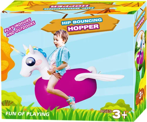 Vista 10 de Juguete de caballo inflable para niños, juguete de animales de salto para niños, juguete de salto de caballo favorito de los niños. Perfecto