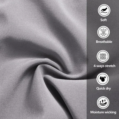 Vista 6 de Selovzz Pantalones cortos de gimnasio para hombre, de secado rápido, para correr, entrenamiento o entrenamiento casual, con bolsillos con cremallera