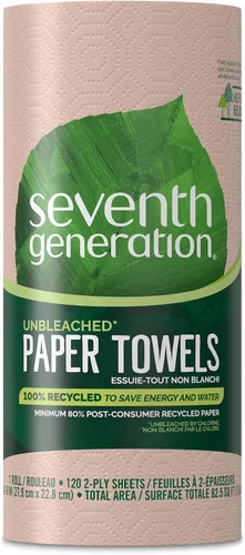 Vista 11 de Seventh Generation Toallas de papel sin blanquear, 100% papel reciclado, 6 unidades, paquete de 4