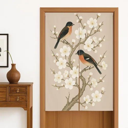 Vista 11 de Cortina japonesa para puerta, cortinas de algodón noren, cortina japonesa, cortina de puerta de lino de algodón, 33.5 x 55 pulgadas, tapiz