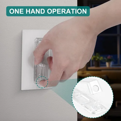 Vista 4 de CLYMENE Paquete de 2 fundas protectoras para interruptor de luz, cubierta de interruptor de pared a prueba de niños que protegen las luces