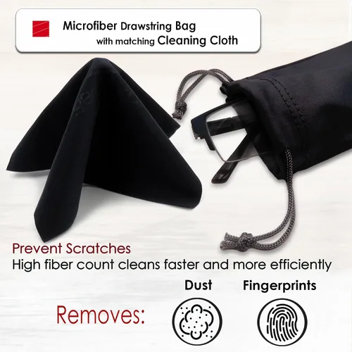 Vista 6 de MyEyeglassCase Estuche para gafas pequeñas para hombre, estuche rígido para lentes y estuche para lectura de tela, estuche delgado y estrecho