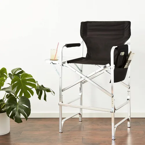 Vista 2 de Trademark Innovations Silla de director, aluminio, negro