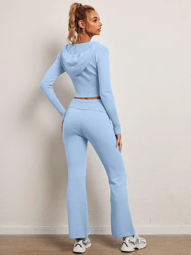 Vista 6 de LILLUSORY Conjunto de 2 piezas de sudadera con capucha para mujer, diseño ajustado y moderno