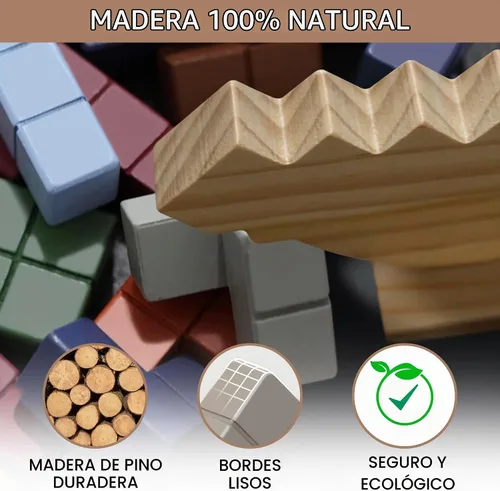 Vista 2 de PATHFINDER PANDAS Juego de pila de torre - Juego de equilibrio de 32 piezas para niños y adultos