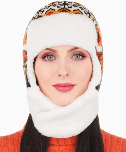 Vista 4 de Sombrero de trampero de invierno para mujer, divertido sombrero Ushanka con orejeras