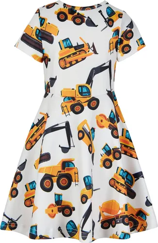Vista 2 de ALISISTER Vestido de verano de manga corta para niñas pequeñas