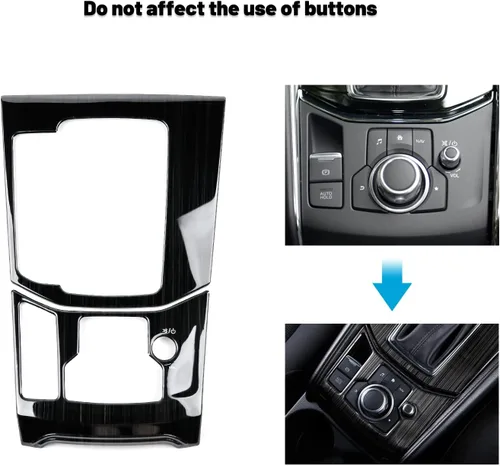 Vista 5 de Compatible con Mazda CX-5 2025 2024 2023 2022 2021 2020 2019 2018 2017 Accesorios para consola central de automóvil, panel de engranajes, cubierta
