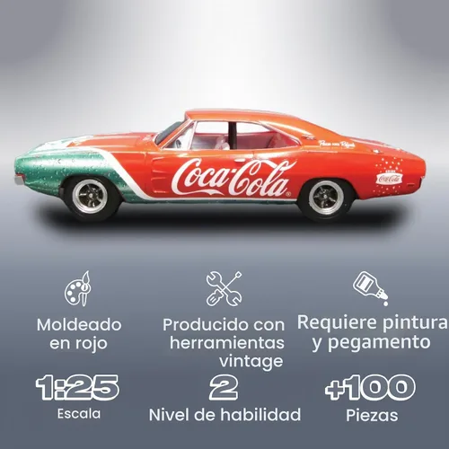 Vista 2 de MPC 1969 Dodge Charger RT (Coca Cola) Snap (2T) Kit de modelo a escala 1:25