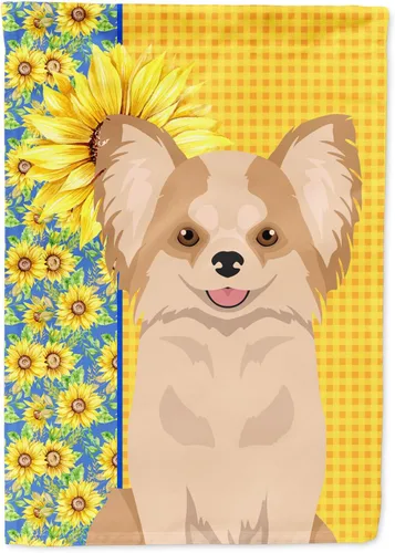 Vista 167 de Caroline's Treasures WDK5313GF Bandera de jardín con diseño de girasoles de verano, color negro y tostado, Airedale Terrier para buzón, bandera