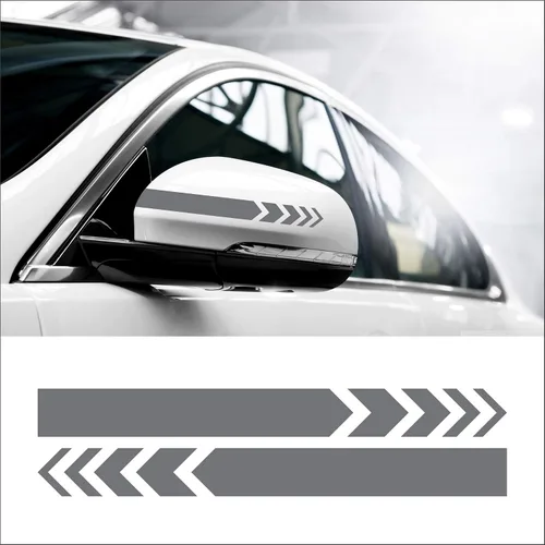 Vista 9 de Juego de 2 calcomanías gráficas de vinilo para espejo lateral de automóvil, SUV, calcomanías de rayas de 8 pulgadas de ancho (negro)