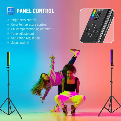 Vista 3 de NEEWER Varita de Luz RGB, Luz de Video de Fotografía Magnética de Mano, Barra de Luz de Tubo LED de Color Completo Atenuable 2500K~8500K CRI95+