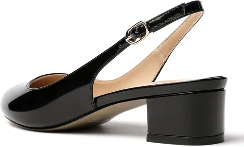 Vista 7 de MODENCOCO Zapatos de tacón bajo grueso con correa de tobillo para mujer, con puntera redonda, 1.5 pulgadas