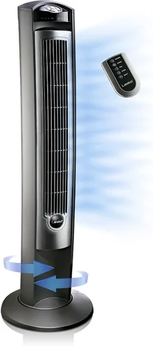 Vista 5 de Lasko Ventilador de torre oscilante de alta velocidad con pivote de 42
