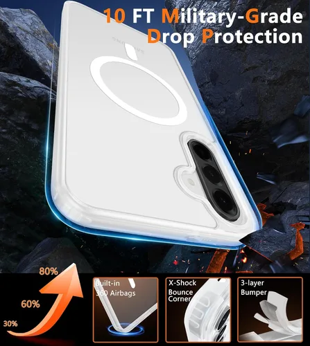 Vista 353 de FNTCASE Funda para Motorola Moto G-Stylus-5G-2025: Funda magnética translúcida mate a prueba de golpes para Moto G Stylus 2026, funda protectora