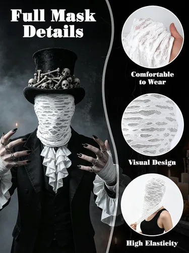 Vista 2 de Paquete completo de máscara facial de Halloween, 2