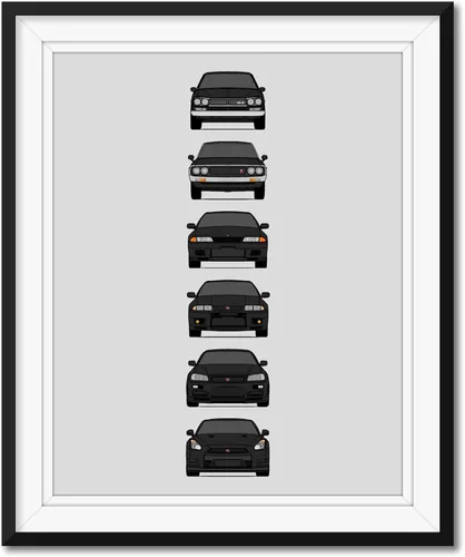 Vista 17 de Custom Car Posters Handmade Poster compatible with Nissan Skyline GT-R and Print of Nissan Skyline GTR (KPGC10, KPGC110, R32, R33, R34, R35)