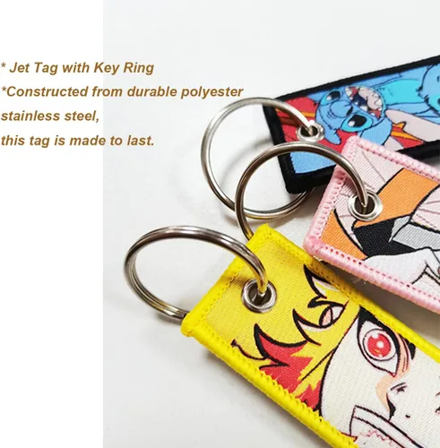 Vista 5 de 1 Pack Anime Etiqueta de Llavero Jet Etiqueta de Llavero Dibujos Animados Bordados con Llavero para Motocicletas Accesorios de Coche