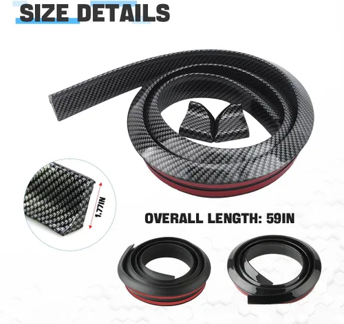Vista 7 de Blilo Kit de alerón para maletero de automóvil, kit universal de barra de tira de ala trasera automotriz de 4.9 pies, instalación sin perforaciones