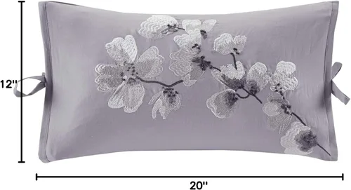 Vista 6 de N Natori Sakura - Almohada decorativa oblonga de algodón bordada, 12 x 20 pulgadas, 12 x 20 pulgadas