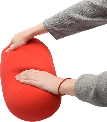 Vista 5 de Emivery 2 almohadas blandas de microperlas para cama de frijol, almohada de tubo de apoyo para el cuello de viaje, almohada de espuma viscoelástica