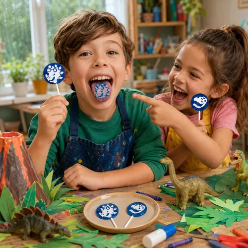 Vista 4 de 20 unidades de paletas de tatuajes de dinosaurio, ideales para rellenos de bolsas de fiesta, envueltos individualmente 0.28 oz - Pops