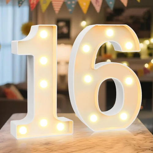 Vista 37 de Letrero LED de Marquee con Letras Iluminadas - Letras Iluminadas del Alfabeto para Cumpleaños, Graduación, Decoración de Pared y Mesa en Bares