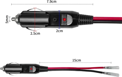 Vista 4 de Enchufe de encendedor de cigarrillos de repuesto de automóvil de 12 V/24 V con cable y cableado, terminal de una sola cabeza, cable de alimentación