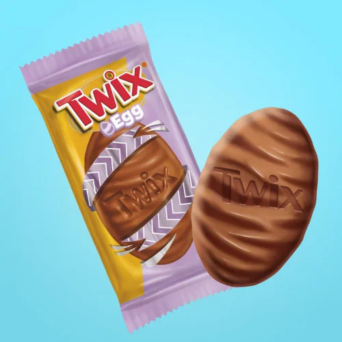 Vista 4 de TWIX Huevos de Pascua Caramelo Chocolate Caramelo Paquete múltiple, 6.36 onzas, 6