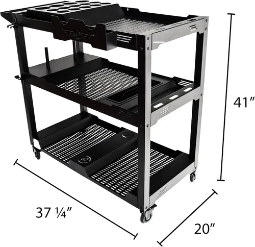Vista 2 de Adam's Polishes Carrito de Detallado Profesional de Metal con Recubrimiento en Polvo para Automóviles para Garaje Espacio de Almacenamiento