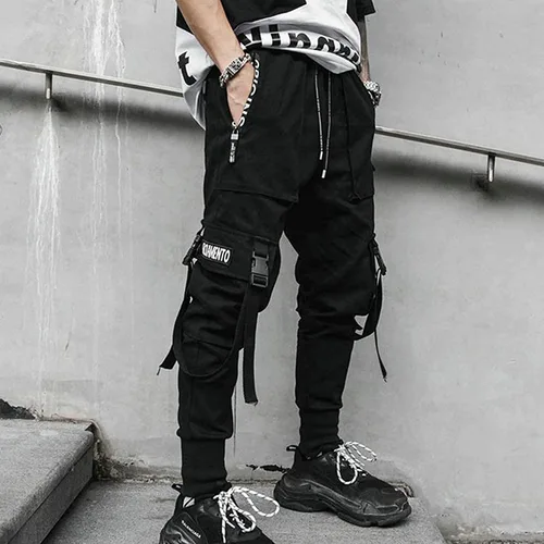 Vista 3 de XYXIONGMAO Pantalones deportivos para hombre Techwear Hip Hop Harem Pantalones Streetwear Tactical Track Pants
