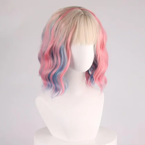 Vista 49 de COSPLAZA Cosplay Pelucas Moda Corto Azul Anime Cabello Elegante Mujer Fiesta Peluca