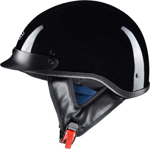 Vista 2 de AHR Half Face Motorcycle Helmet DOT Approved Half Helmet for Motorbike Cruiser Chopper, Run-C & Run-D Patriotic Flag