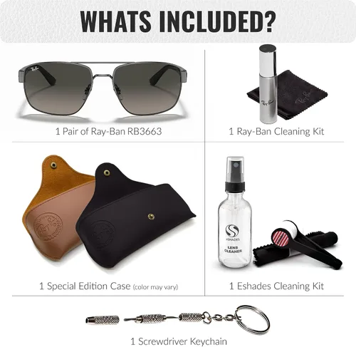 Vista 2 de Ray-Ban RB3663 Square-Round Shaped Sunglasses for Men & Women with Official RAYBAN Eyewear Kit