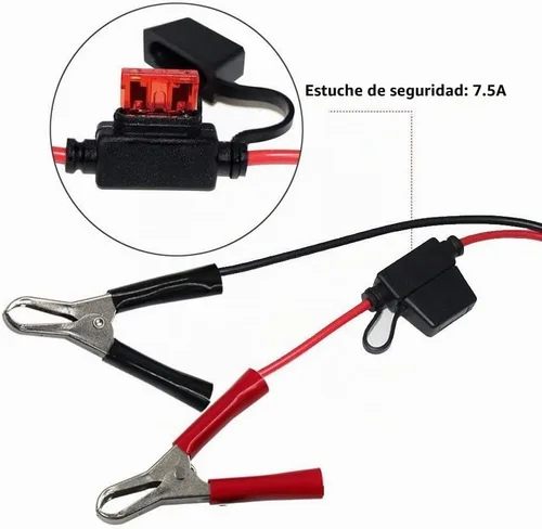 Vista 3 de Paquete de 3: Clip de cocodrilo de batería de 1.5 pies y 12 V a SAE 2 pines, cable de desconexión rápida SAE a cable de abrazadera de batería