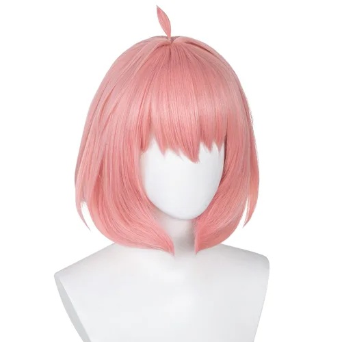 Vista 2 de Cindylou Anya - Peluca de Bob rosa para Anya Forger Cosplay para Spy x Family Cosplay Pelucas sintéticas de alta resistencia al calor para fiestas