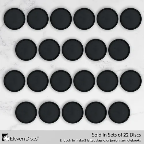 Vista 2 de Eleven Discs Discos de Expansión Encuadernados con Discos Negros de 1½ Pulgadas para Cuaderno Personalizado y Planificador para Circa