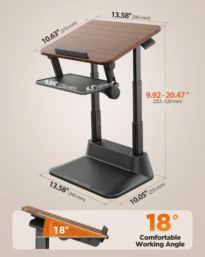 Vista 7 de SAIJI Soporte para computadora portátil para escritorio, elevador estable para laptop con alfombrilla de mouse plegable, soporte de computadora