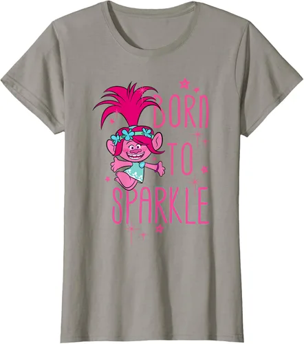 Vista 80 de DreamWorks Trolls Camiseta Born to Sparkle Negro