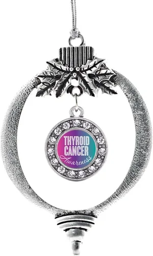 Vista 94 de Inspired Silver - Adorno con dije de cara de carlino - Adornos navideños de círculo de plata con joyas de circonita cúbica