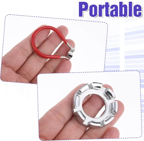 Vista 4 de 7 llaves de radios de bicicleta, herramienta de llave dinamométrica de radios de acero para llantas de bicicleta, kit correcto de llanta