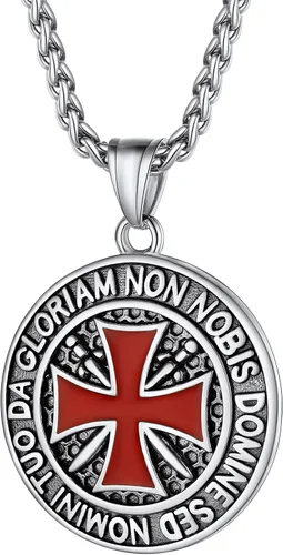 Vista 10 de PROSTEEL Stainless Steel Vintage Masonic Knight Templar Necklace for Men