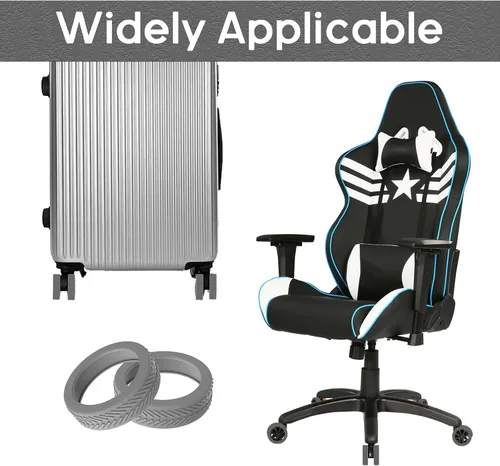 Vista 3 de Fundas para ruedas de equipaje, 8 piezas, cubierta de rueda de maleta, cubierta protectora de silicona para la mayoría de accesorios de equipaje