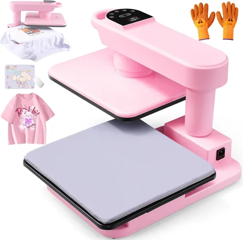 Vista 10 de Whubefy Prensa de Calor Automática Dual de 360° de 15x15 pulgadas con Doble Mesa de Trabajo - Máquina de Prensa Automática para Camisas de Dos