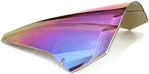 Vista 11 de Parabrisas de motocicleta compatible con FZ6 S2 600 2007 2008 2009 2010 compatible con Fazer FZ-6 FZ 6 deflectores de alerón parabrisas, humo iridio
